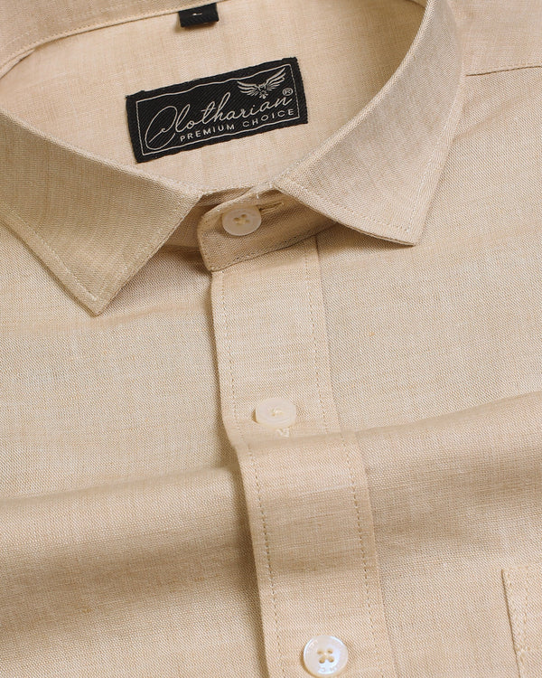 Khaki Brown Formal Solid-Plain Premium Cotton Shirt